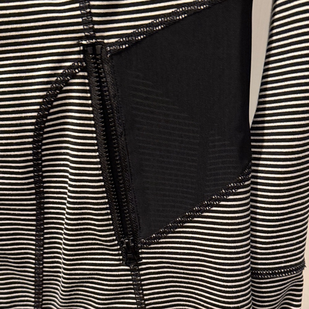 Zella Black and White Striped Zip-Up Utility Jacket - Picture 3 of 7